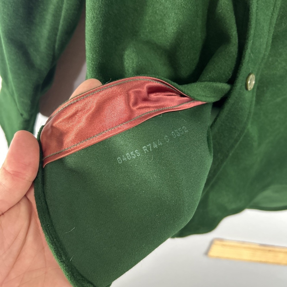 1980s Lee Shacket Size Small Forest Green Western Button Down Cruiser Shirt VTG - Picture 4 of 13